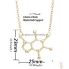 Naszyjniki wiszące mody chemiczne cząsteczki miedziane złoto Sier Sier Talerz Naszyjnik dla kobiet Nauczyciela Profesor Regulowany klejnot dhpy1
