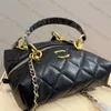 2023 Classic Luxury Chain Bag Fashion Flat Box Chain Bag Retro Women Black and White Handbag Designer Shoulder Bag