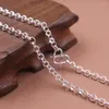 Ketten Massives 999er Feinsilber 4 mm ROLO-Gliederkette Halskette 17,7" M-Verschluss für Damen Herren