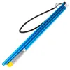Fishing Hooks Blue Aluminum Alloy Pole Spear Detachable Three Section Removable Harpoon Stainless Steel Barbed Rod Fork Clip 230609