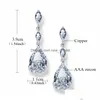 Dangle Chandelier New Cubic Zircon CZ Water Drop Earrings Bridal Bridesmaid Classic Long Earing for Elegant Women DesignDHA8C