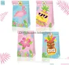 Jewelry Pouches Bags Pineapple Red Bird Hawaiian Summer Birthday Party Candy Bag Gift Suit A Brown Paper Bag22X12X8Cm Drop Delivery Otcu3
