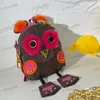 Designer Cute Owl Coin Purse Small Pendant Leather Printed Rhindiamond Accessory Key Bag With Chain Shoulder Bags Handbag Mini Makeup Case Card Holder 8x10cm