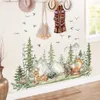 Switch Stickers Large Forest Animals Deer Bear Wall for Kids Rooms Nursery Decals Boys Room decoration Cartoon Trees Mural 230609