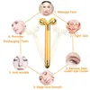 Dispositivos para cuidados faciais Massageador para perda de peso Gold Vibrating Beauty Roller Stick Ferramentas para firmar a pele 230609