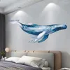 Wall Stickers Creative Whale Bedroom Living Room Decoration Wallpaper Self-adhesive Poster 3D Teen Decor Pegatinas De Pared