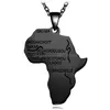 Collares pendientes Collar de mapa de África de acero inoxidable Cadena de color dorado Hiphop africano Regalos para hombres Mujeres 4 colores Gota etíope De Dhy7X
