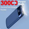 Free Customized LOGO Two-way Fast Charging Power Bank 30000mAh Digital Display Portable External Battery with Flashlight For Samsung iPhone Xiaomi