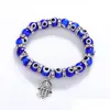 Chaîne 8Mm Turquie Evil Blue Eyes Perles Bracelets Hamsa Main Charme Bracelet Hommes Femmes Mode Bijoux Amitié Drop Delivery Dhz2W