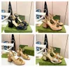 G family's new classic women's sandals, imported sheepskin fabric lining and padded heel 5.5cm, high heel 8.5cm Size: 35-42 with box