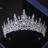 Wedding Jewelry Sets Luxury Silver Color Crystal Leaves Bridal Jewelry Sets Baroque Tiaras Crowns Earrings Choker Necklace Wedding Dubai Jewelry Set 230609