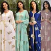 Vêtements ethniques femmes musulman Abaya robe moyen-orient femme bronzant Maxi imprimé fleuri dame pleine longueur-caftan