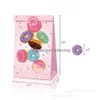 Sacs d'emballage Donuts Dessert Fête Bonbons Sac Cadeau Gâteau D'anniversaire Huile De Cuisson Brun Papier Bag22X12X8Cm Drop Delivery Ots7W