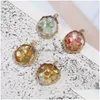 Other Fashion Resin Round Stone Pendant Charm Natural Gemstone Shell Sequins Mti Color With Gold Plate Diy Jewelry Making For Drop D Dhec1