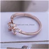 Band Rings Leaf Form Cubic Zircon Högkvalitativ fingerring för kvinnor Fashion Jewelry Party Gifts grossist Drop Delivery DH3VP