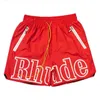 Shorts masculinos shorts de grife rhude shorts moda verão calças de praia masculinas de alta qualidade roupas de rua vermelho azul preto calças roxas masculinas curtas EUA tamanho SXL