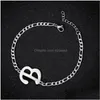 Chain Rvs Initial Armbanden Dikke Hoofdletter Bedelarmband Voor Meisjes Verjaardag Sieraden Drop Levering Dhf1P