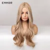 Loira Ondulada Longa com Platinum Golden Wigs Natural Synthetic Hair Wigs for Women Cosplay Wigs Heat Resistant Fiber Hair Wigfacto