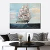 Handcrafted Canvas Art Marine-ship Frank Vining Smith Painting Maritime Melodies Modern Wall Decor