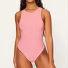 Macacão Feminino Macacão Body Poliéster Tops Streetwear Bodys Brancos Catsuit Tamanho O Neck Summer Sem Mangas Bodysuit Sexy Feminino Ombro Fora YKDs726 230609