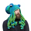 Ear Muffs Squid Octopus Hat Autumn and Winter Products Creative Hip-Hop Funny Handmade Sticked Woolen Hats For Men Women285r