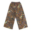 Abbigliamento da palcoscenico Abbigliamento hip-hop cool per bambini Camicia oversize con stampa leopardata Pantaloni streetwear a gamba larga per ragazze Vestiti per costumi da ballo jazz