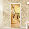 Bakgrundsbilder PO TAPPAR 3D Golden Trappar väggmålningar El Living Room Door Sticker Modern Spatial Expansion PVC Wall Papers Papel de Parede