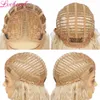 الباروكات الدانتيل lvcheryl lacefront t جزء شقراء طويلة الأفرو kinky شعر مستعار مجعد للنساء البيض السود