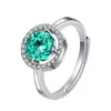 D Färg Moissanite Zircon Bröllopsringar för kvinnor set med 1CT True Green Light Luxury Super Sparkling Manufacturer