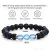 Perline 6Mm Fashion Design Crystal Glass Flash Stone Bead Bracciale per donna Uomo Colorf Natural Black Matte Agate Ethnic Drop Deliver Dhbxr