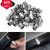 New 50Pcs Universal Car Tyre Air Pressure Caps Car Wheel Tire Valve Stem Cap Plastic Chrome Plated Tire Accessories Airtight Cover