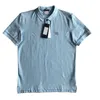 Herr mode lapel knapp elastisk pärla bomullspolo skjorta avancerad affär casual halva hylsa skjorta t-shirt