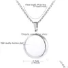 Pendant Necklaces Womens Circle Locket Necklace Stainless Steel Po Opens For Keepsake Storage In Gold Sier Stylish Jewelry Accessory Dhd6X