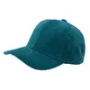 Gorras de béisbol de pana de Color sólido Unisex ajustable gorra de béisbol protección solar Primavera Verano hombres mujeres papá sombrero Snapback