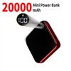 Free Customized LOGO Mini Power Bank 20000mAh Fast Charging Portable External Charger 2USB Digital Display External Battery for iPhone Xiaomi HUAWEI