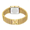 Orologi da polso Orologio da polso di lusso con diamanti Bling per donna Orologi da donna Hip Hop Orologio da donna Quadrato in oro ICE OUT Ladies