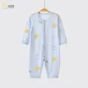 Ice Oxygen Cotton Baby Ha Clothing Boneless Jumpsuits Thin Section Long-sleeved Newborn Infant Clothing Summer