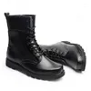 Boots Steel Toe Microfiber Leather Men Military Men's Motorcycle Riding Hunting Walking Shoes Designer Desert Botas Hombre Black