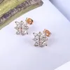 Stud Earrings ZHOUYANG Top Quality Crystal Snowflake Earring Silver Color Jewelry Austrian ZYE624 ZYE616