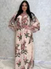 Ethnic Clothing Eid Ramadan Muslim Women Kaftan Abaya Dubai Turkey Islam Femme Musulmane Long Dress Abayas For Pink Caftan Robe