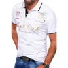 Mens Polos Zogaa Fashion Tshirt Vneck -knapp Kort ärm Bottom Polo Shirt 230609