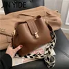 JIN YIDE Vintage Simple petit PU cuir seau sac à bandoulière pour femmes 2023 concepteur mode dame luxe noir épaule sac à main