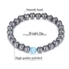 Beaded New Fashion Stone Bead Armband Koncise smycken med vit turkos/tigerögon/slät Sier 8mm pärlor för män kvinnor släpper Deliv Dha4y