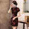 Mini cheongsam yeni varış vintage Çin tarzı kadın saten qipao bahar seksi parti elbisesi mujer vestidos