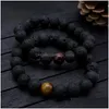 Perlé Est Design Haute Qualité Bijoux En Pierre De Lave Noire Perles De Roche Charmes Stretch Energy Yoga Cadeau Romantique Couple Amoureux Bracelets D Dhz0S