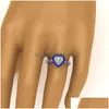 Pierścienie klastrowe Modna cyrkon Heart w kształcie zaręczynów kobiet dopasowanie od 6 do 10 biżuterii Prezent Pierścień DHC0A DHC0A