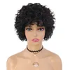 Kadın için Sentetik Peruk Kısa Afro Kıvırcık Peruk Doğal Saç Kesimi Siyah Karışım Kahverengi Peruk Kabarık Saç Bombası WigFactory Doğrudan
