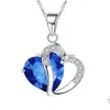 Pendentif Colliers Style Cristal Strass En Forme De Coeur Collier Femmes Bleu Champagne Rose Fine Jewelry Pour Les Filles Drop Delivery Penda Dh6Bq