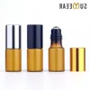 100 stuk/partij 3ML Essentiële Olie Flessen Amber Glazen Fles Roll On Hervulbare Parfum Reizen Mini Lege Cosmetische Container fuqiu