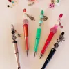 50 st Beaded Ballpoint Pen Diy Plastic Beadable Pen Personlig presentskolekontor Skrivningstillbehör Stationer Birånsgåva 220714